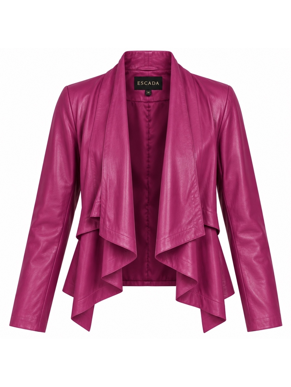 Vintage Escada Plum Purple Goat Leather Draped Jacket